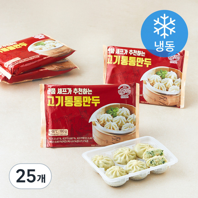 한품 고기통통만두 (냉동), 180g, 25개