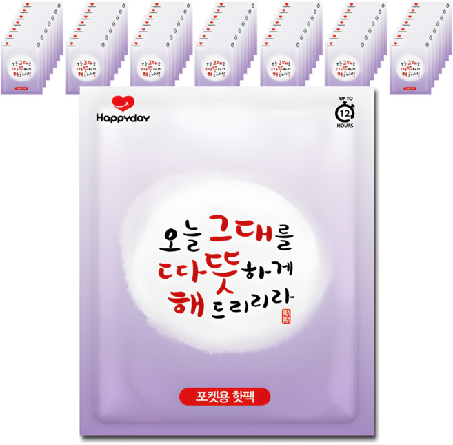 해피데이 포켓형 핫팩 80g, 50개