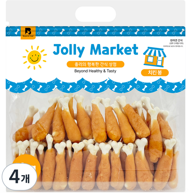 졸리마켓 강아지 대용량 육포, 닭고기, 1kg, 4개