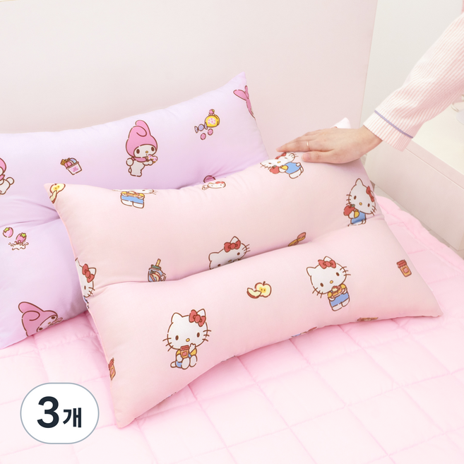 나라홈데코 산리오 워싱 경추베개, 헬로키티 애플파이, 3개