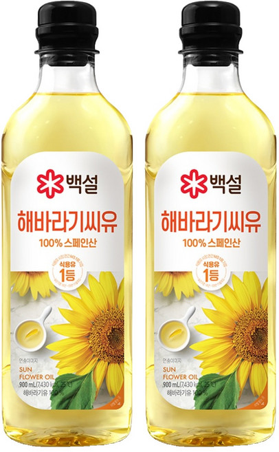 백설 해바라기유, 900ml, 2개