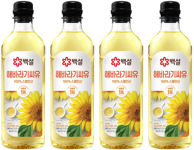 CJ BEKSUL 白雪 葵花油, 900ml, 4個