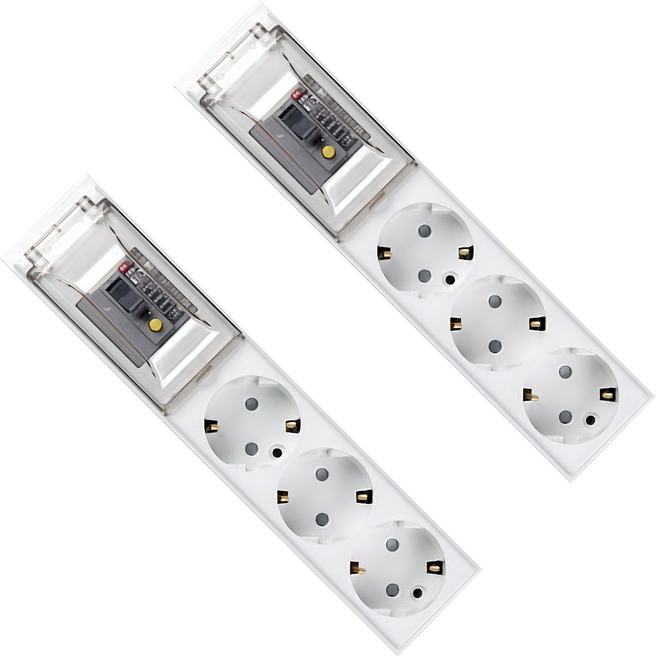 이어지다 고용량 누전 차단기 멀티탭 3구 OSN323, 4.5m, 화이트, 2개