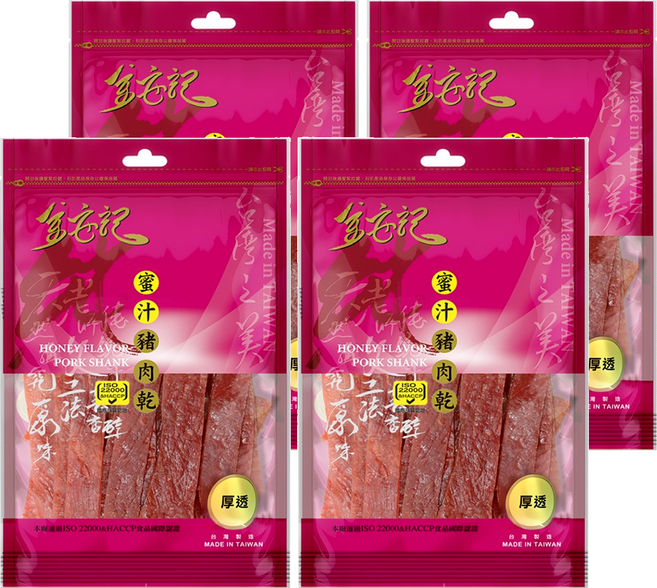 金安記 蜜汁豬肉乾, 60g, 4包