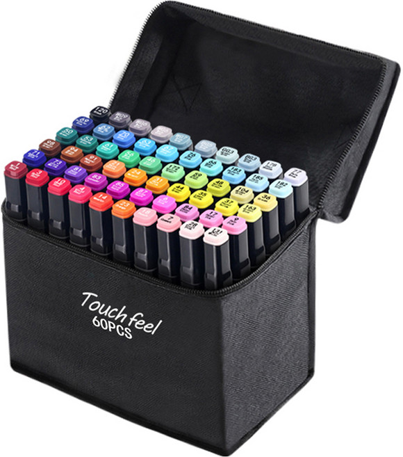 터치필 더블헤드 알콜 유성 마카펜 애니메이션, 60색, 1세트