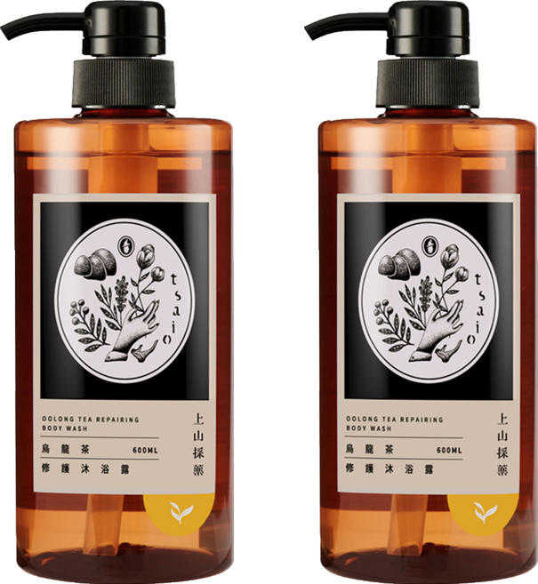tsaio 上山採藥 修護沐浴露 烏龍茶, 600ml, 2瓶