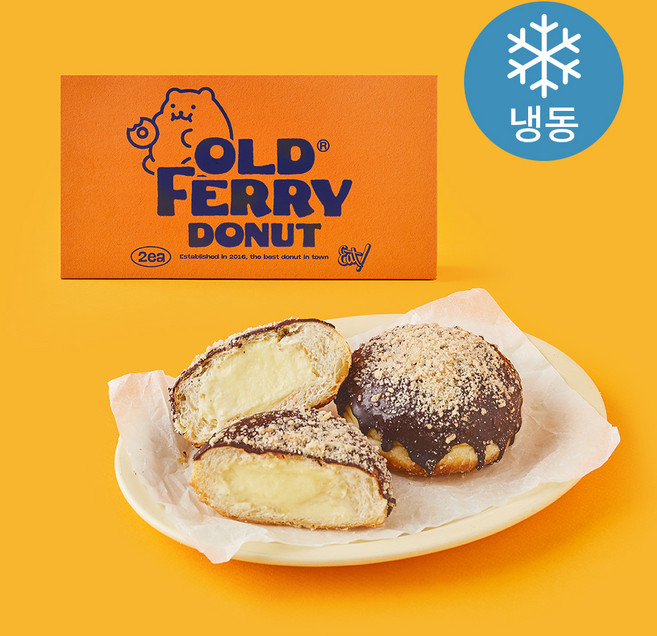 올드페리도넛 보스턴 크림 도넛 (냉동), 145g, 1개, 2개입