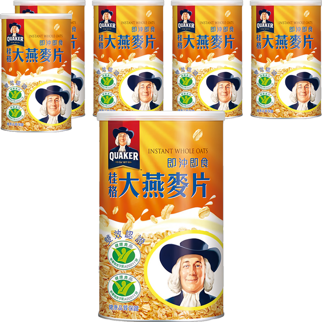 QUAKER 桂格 大燕麥片, 700g, 6罐