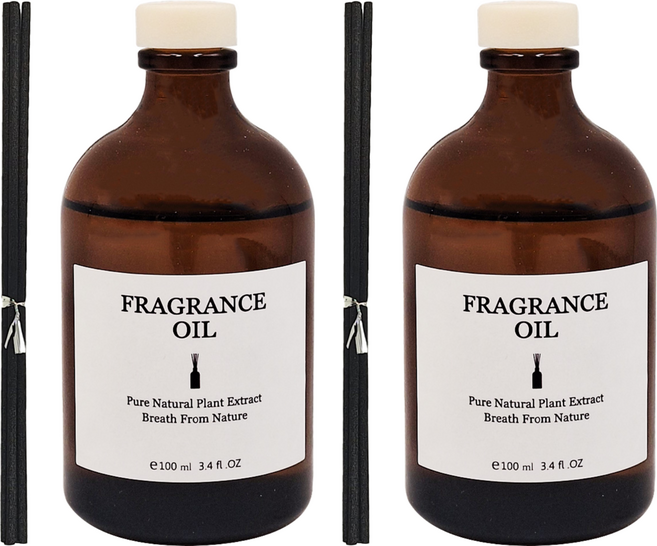 FRAGRANCE 法式精油茶色擴香瓶 小口徑 100ml 擴香棒 Set 6支 室內香氛, 萬豪, 2瓶