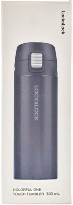 LocknLock 樂扣樂扣 繽紛彈跳蓋馬克杯, 黑色, 1個