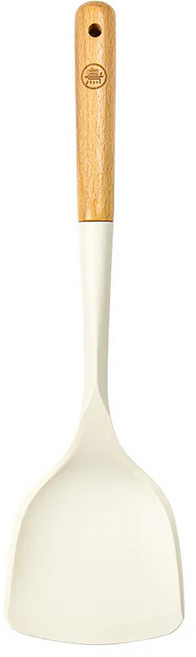 一鳥食器 櫸木矽膠料理密鏟, 白杏色, 1支