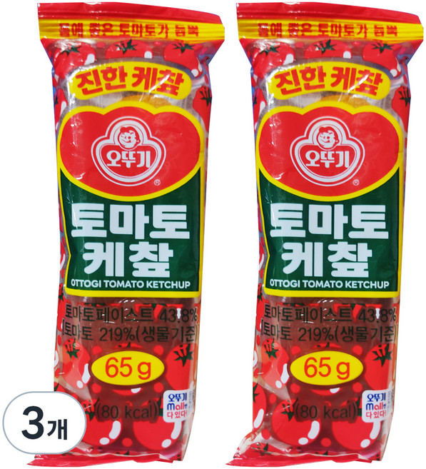 오뚜기 토마토 케챂, 65g, 3개
