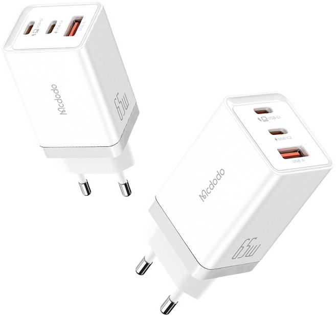 맥도도 GaN5 Pro PD3.0 PPS 65W 초고속 미니 3포트 멀티충전기, 화이트, 1개