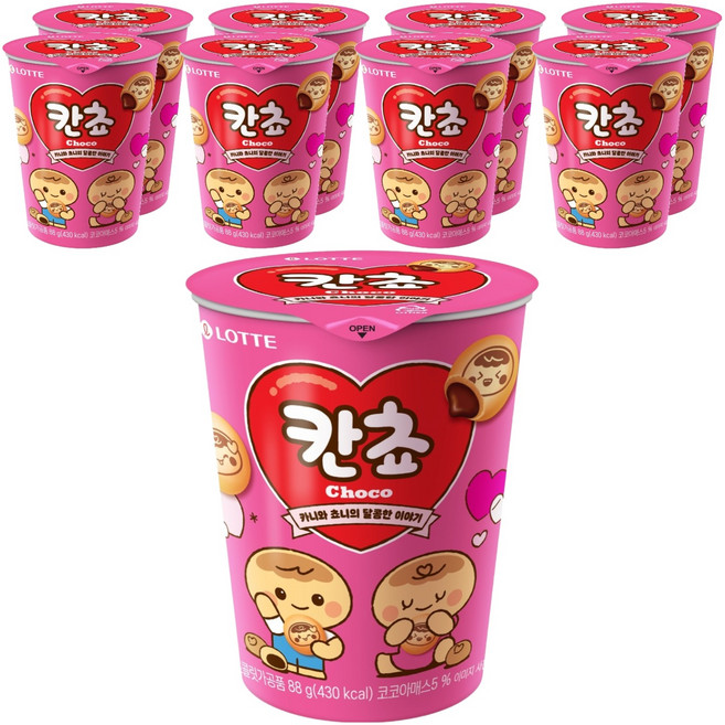 롯데웰푸드 칸쵸 초코 컵, 88g, 9개