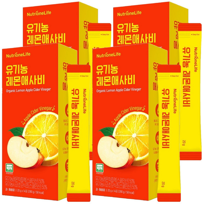 뉴트리원 유기농 레몬 애사비 14p, 280g, 4개
