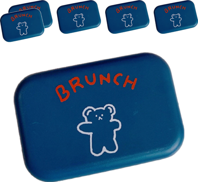 브랜드미 귀여운 곰돌이 렌즈 케이스, 블루, 6개