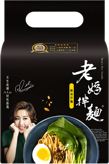 老媽拌麵 酸辣拌麵 134g, 4包