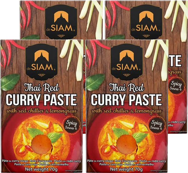 SIAM 泰式紅咖哩膏, 70g, 4包