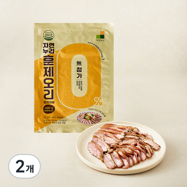 자연누리 훈제오리, 400g, 2개