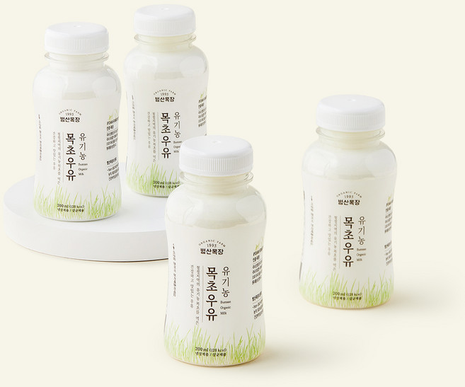 범산목장 유기가공식품 인증 목초우유, 200ml, 4개