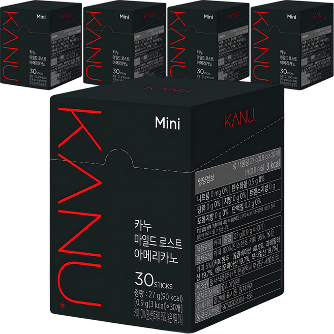 카누 마일드 로스트 아메리카노 원두커피믹스, 0.9g, 30개입, 5개