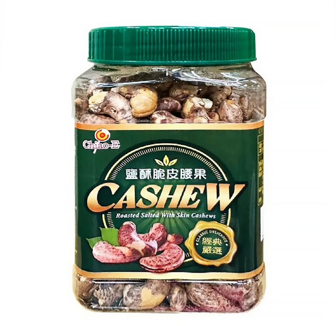 Chiao-E 巧益 鹽酥脆皮腰果, 380g, 1罐