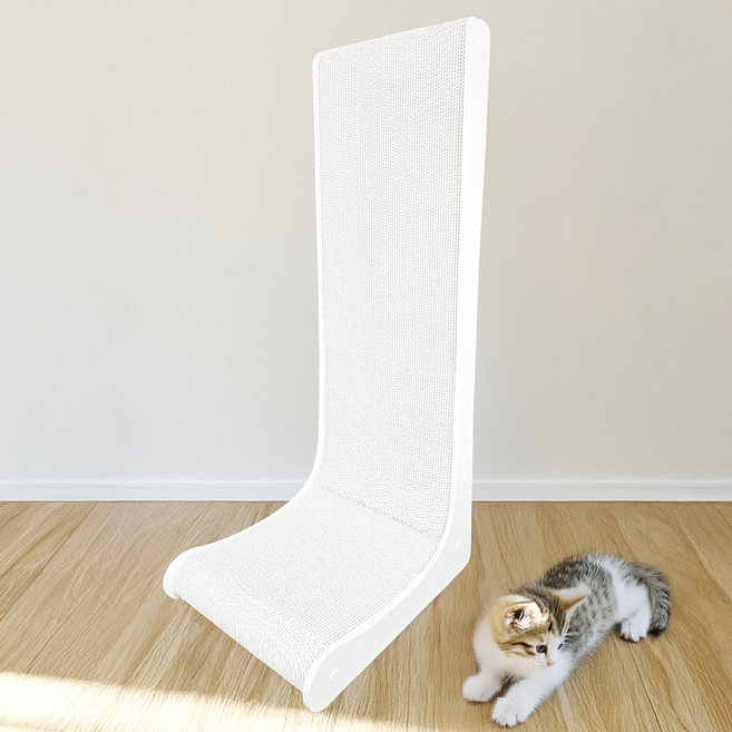 펫츠몬 고양이 수직 L자 스크래쳐, 화이트, 1개