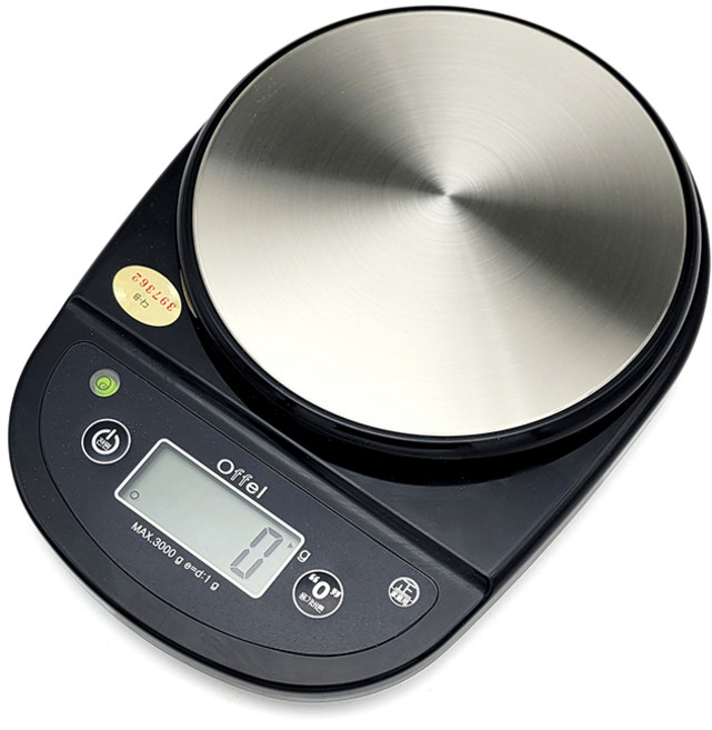 오펠 대용량 주방저울, 블랙, OF-3004B(SS), 3kg