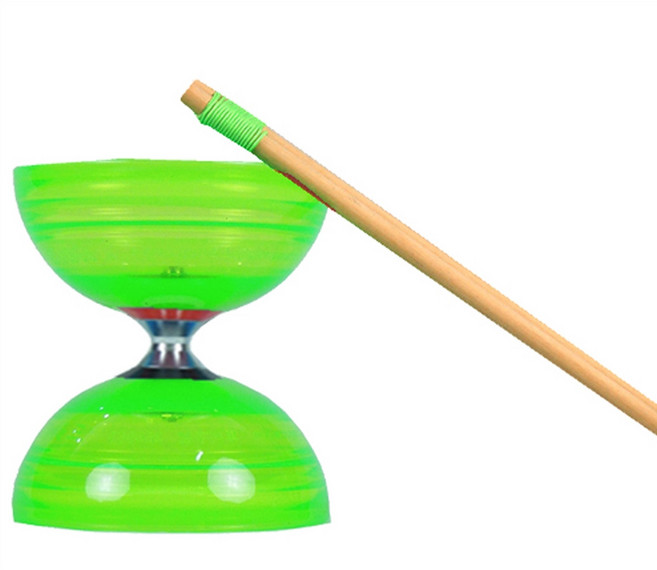 超炫led發光初學長軸安全軟式三培鈴學生扯鈴 附收納袋 + 扯鈴專用繩, 綠色, 1個