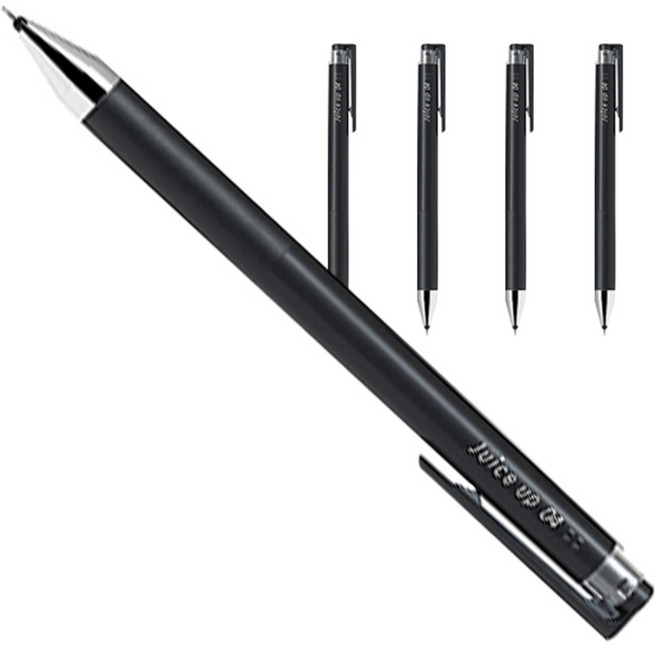 파이롯트 쥬스업 젤잉크 중성 노크펜 0.4mm, 블랙, 5개