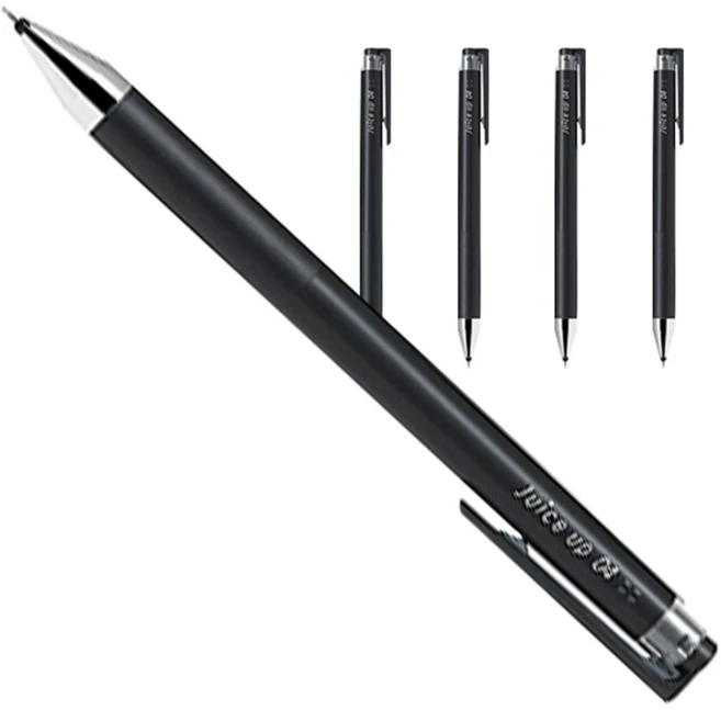 파이롯트 쥬스업 젤잉크 중성 노크펜 0.4mm, 블랙, 5개 - 쿠팡