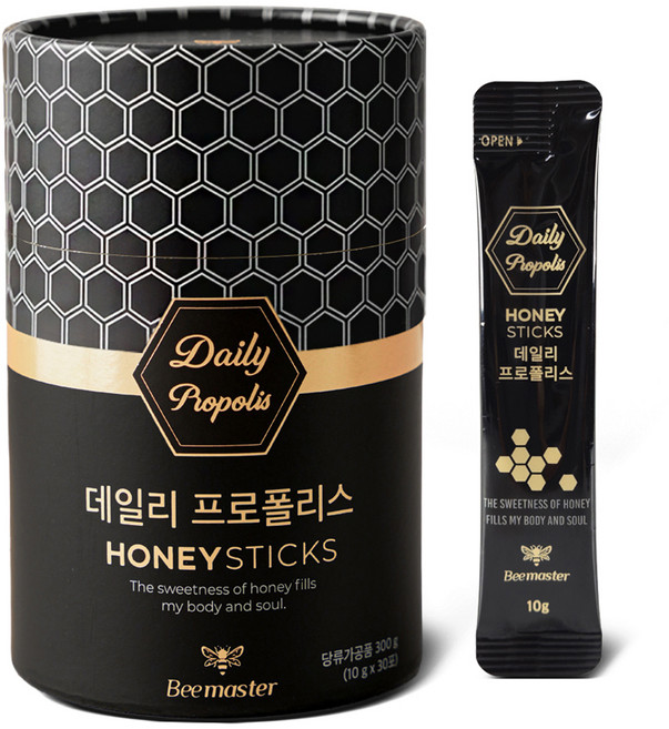 6위 - 비마스터 데일리 프로폴리스 혼합 꿀스틱 30p, 300g, 1개