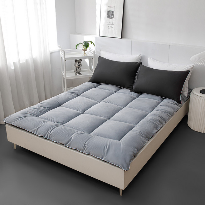 Soheim 四季兩用可水洗床墊 混搭炭灰色 S(120x200cm), 混合木炭