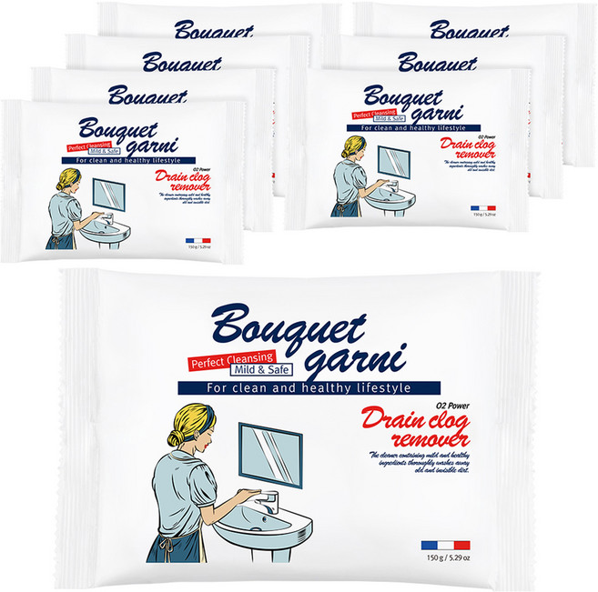 부케가르니 오투 파워 배수구 클리너, 150g, 8개