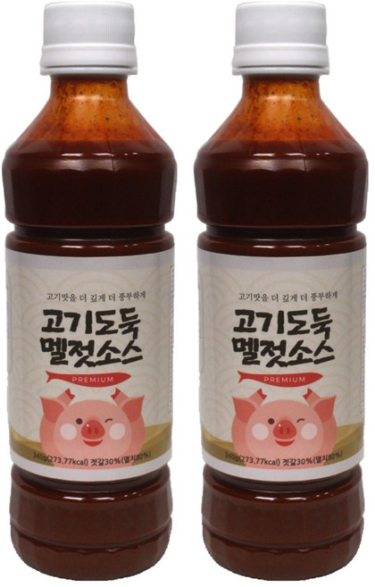 고기도둑 멜젓소스 프리미엄, 340g, 2개