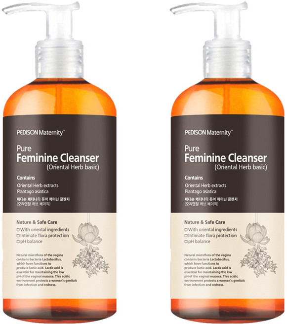 페디슨 퓨어 페미닌 클렌저 오리엔탈 허브 베이직 여성 청결제, 300ml, 2개