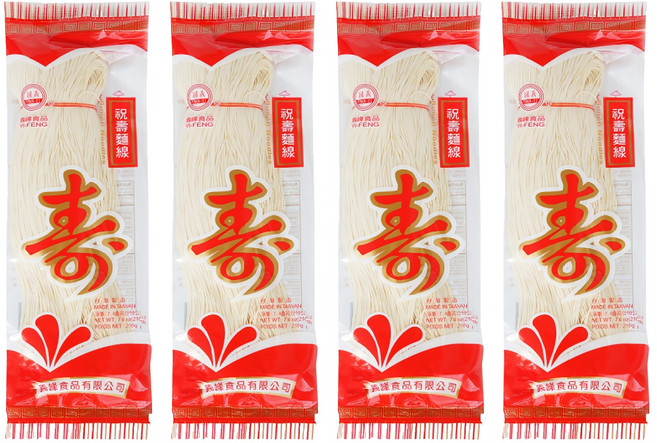 義峰食品 壽麵線, 210g, 4包
