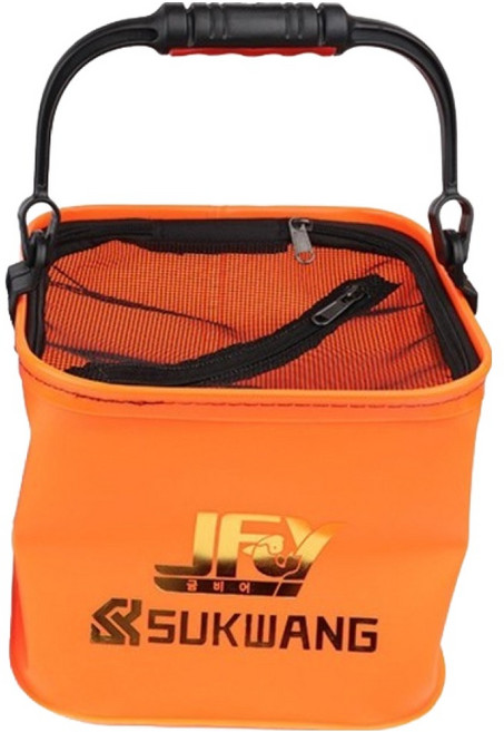 수광 낚시 접이식 EVA 밑밥통, 물통 24형, 오렌지