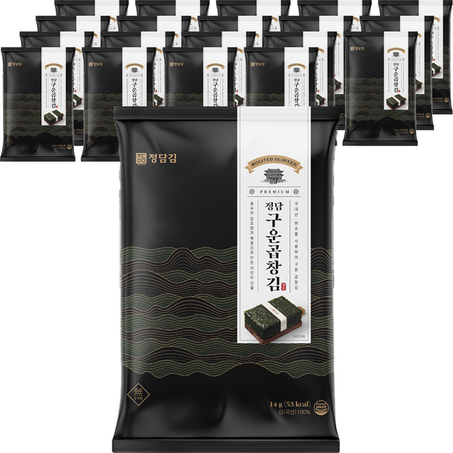 정담김 정담 구운 곱창김 5p, 14g, 20개
