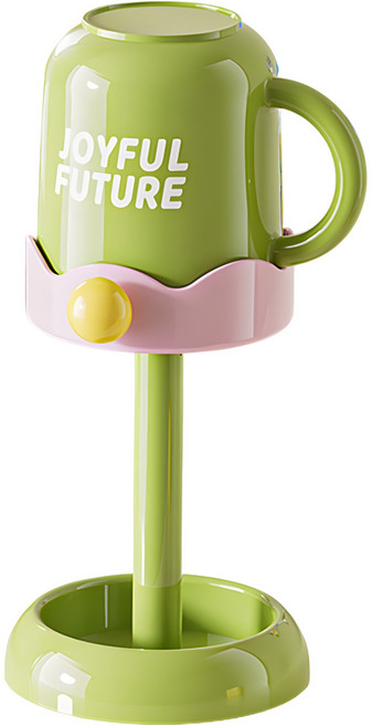 한봄누리 심플 양치컵 + 칫솔꽂이 + 컵 홀더 세면 세트, 분홍 + 초록, 1세트