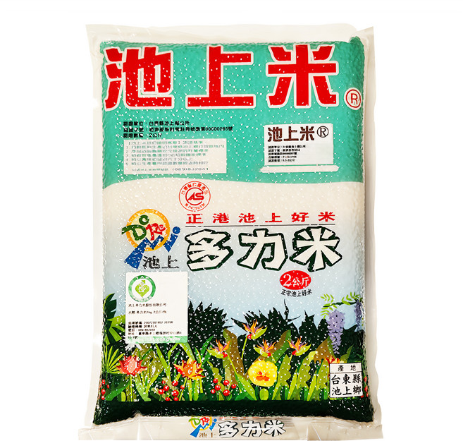 池上多力米 多力米, 2kg, 1包, CNS 一等