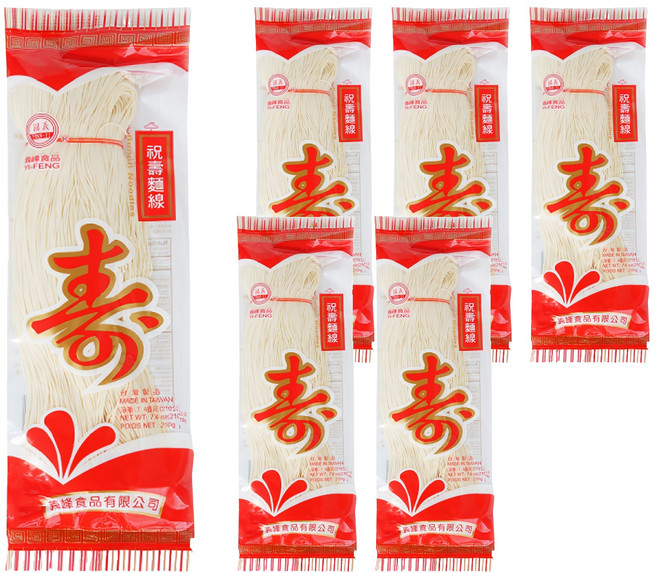 義峰食品 壽麵線, 210g, 6包