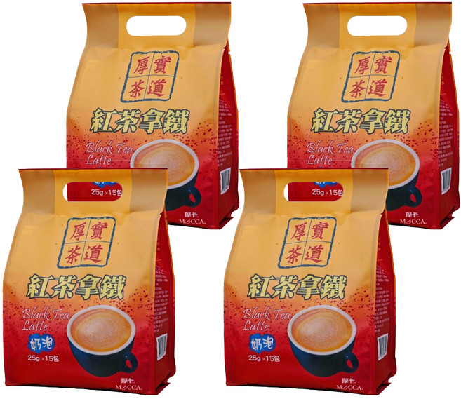 MOCCA 摩卡 厚實茶道 紅茶拿鐵, 25g, 15包, 4袋