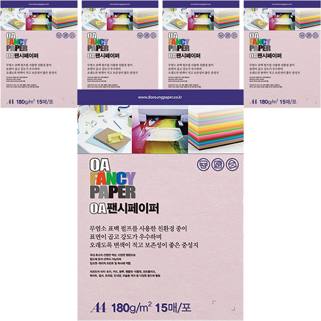 두성종이 OA 팬시페이퍼 180g R05, A4, 5팩