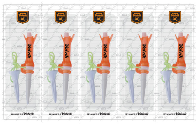 볼빅 E 골프티 롱티 76mm + 숏티 39mm 세트 5p, 오렌지, 1세트