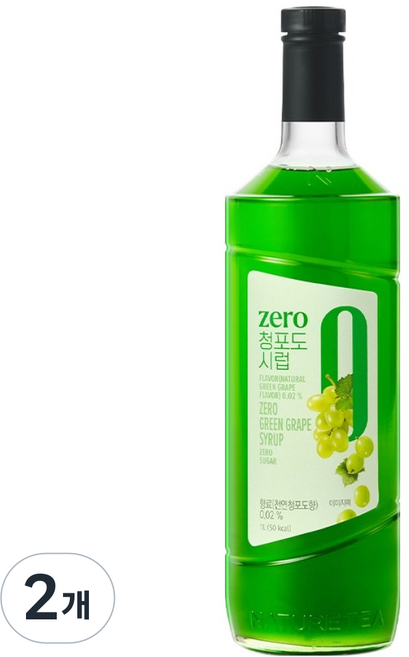네이쳐티 zero 청포도 시럽, 2개, 1L