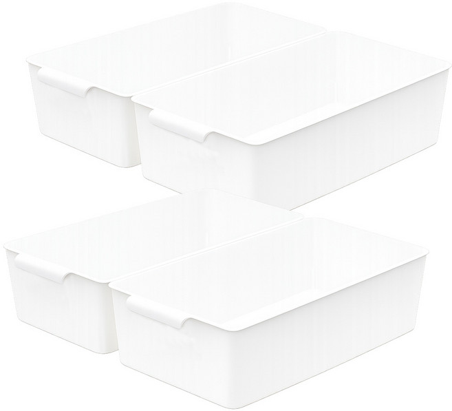 보노하우스 리빙 그립 바스켓, 화이트, 4개