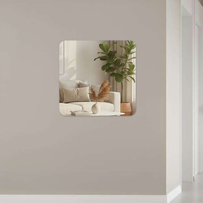 코멧 벽에 붙여서 사용하는 아크릴 거울 40 x 40 cm, 은색