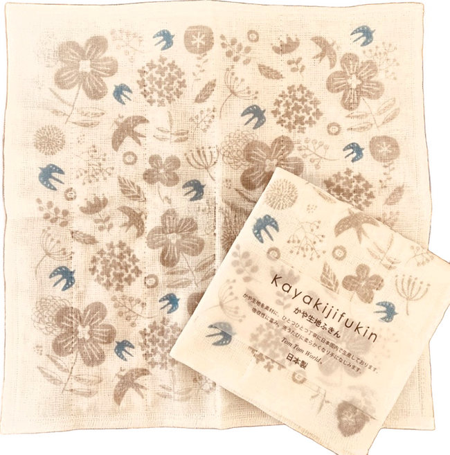 HARADA ORIMONO 原田織物 七層棉紗蚊帳家事布 抹布, 1條, 花與鳥