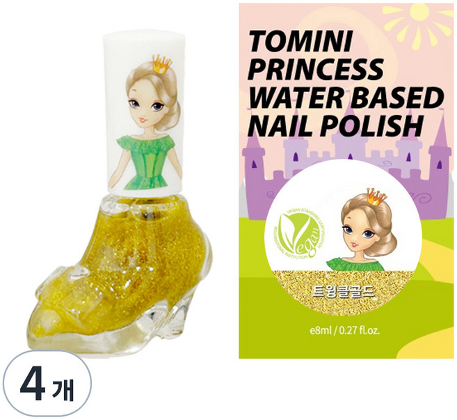 투미니 프린세스 수성 매니큐어, 트윙클골드, 4개
